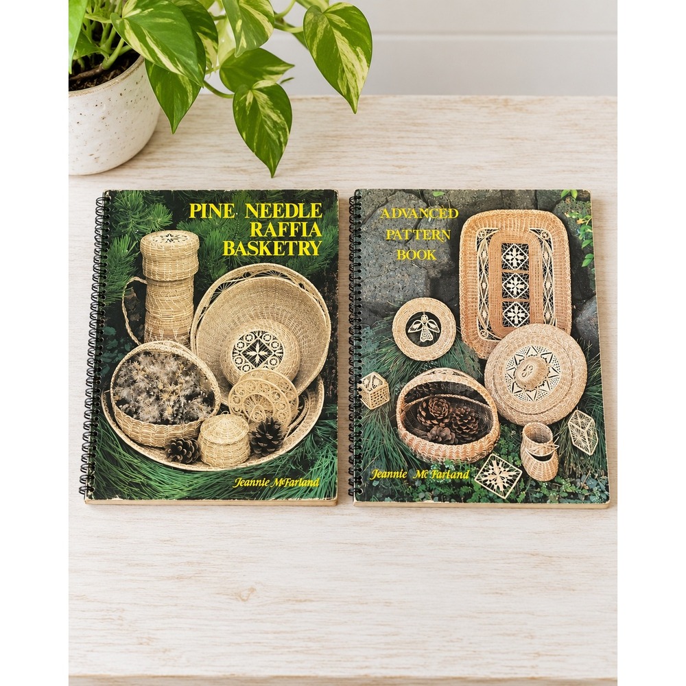 Jeannie McFarland Pine Needle Raffia Basketry & Advanced Pattern Book 2 Vol Set